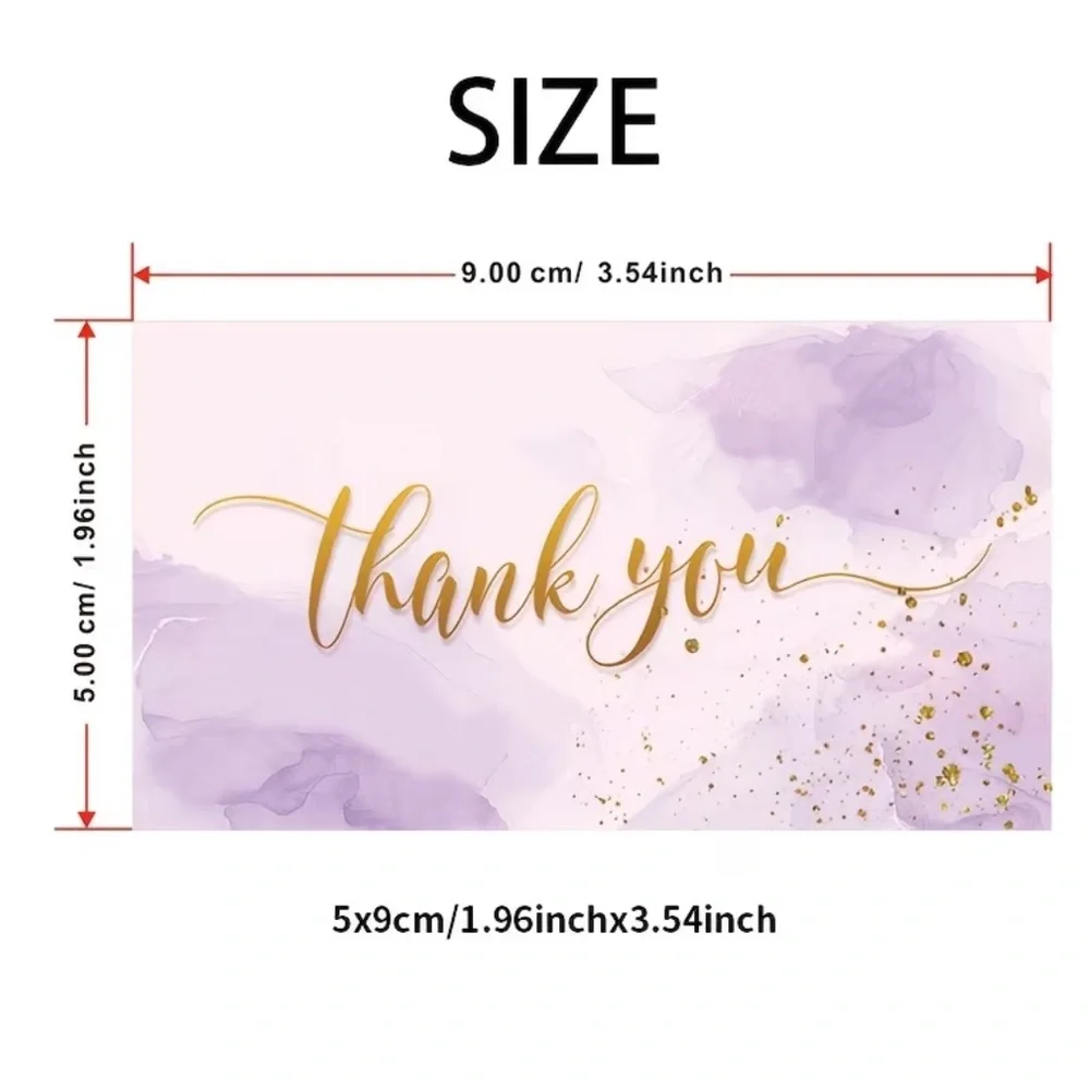 Purple and Gold Thank You Cards, 50 PCS, NEW